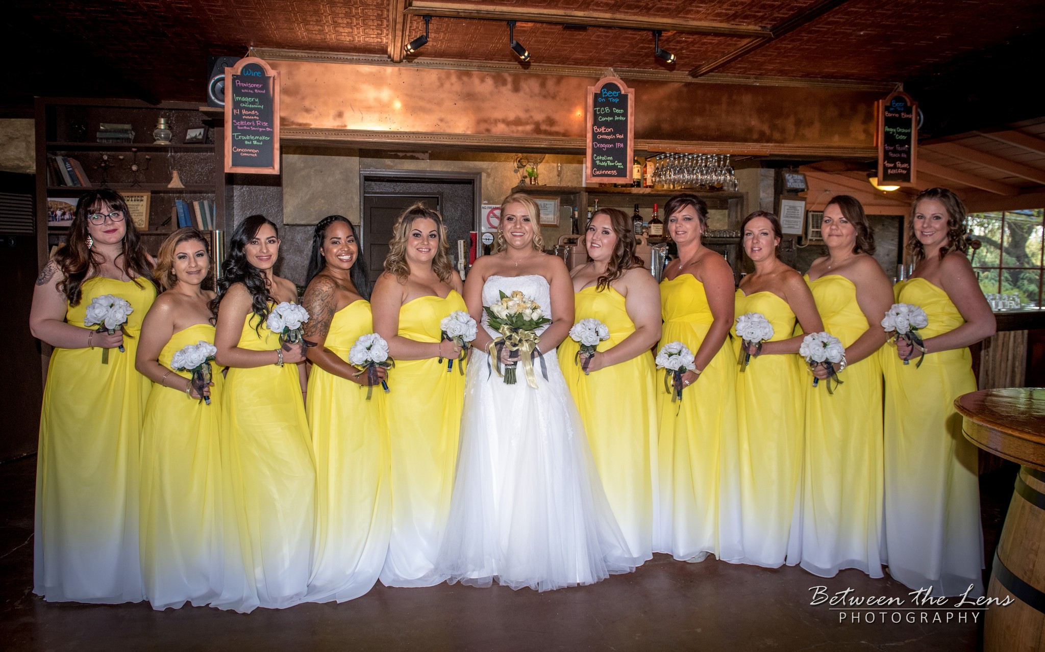 Bride and her bridesmaids